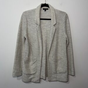 Topshop Women Grey salt pepper Textured Knit Blazer Cardigan Jacket Size US 4